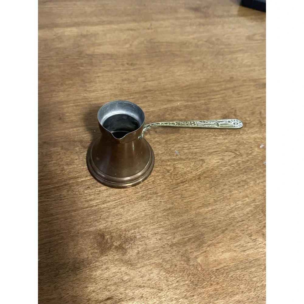 Vintage Sarajevo Art Craft Company Copper  Turkish Coffee Pot Brass Handle